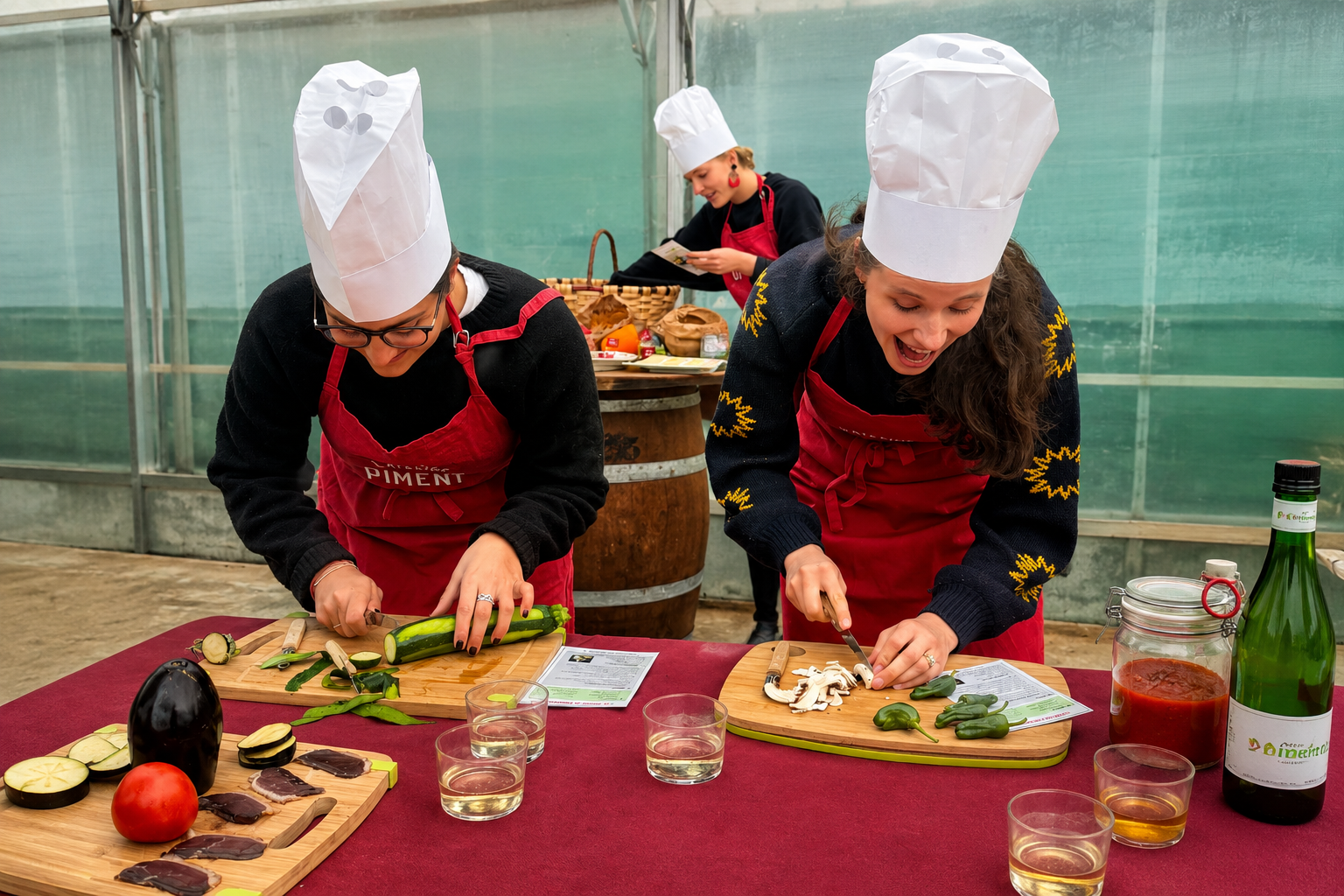 Atelier cuisine pour un EVJF au Pays Basque à Espelette