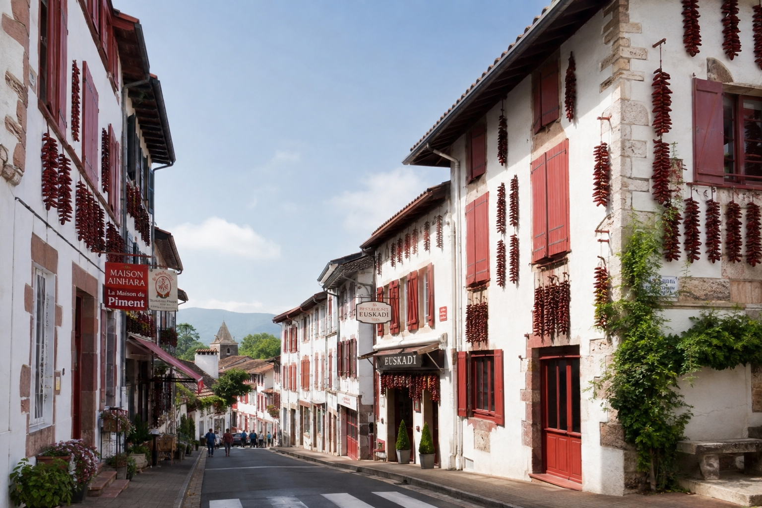 Village d’Espelette lors d’un EVJF au Pays Basque